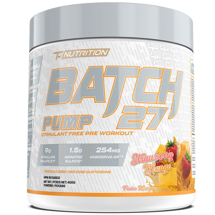 TC Nutrition Batch 27 Pump (Stim Free), 40 Servings Strawberry Mango - SupplementSource.ca