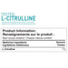 Tested Nutrition Pure Citrulline, 360g Nutrition Panel - SupplementSource.ca