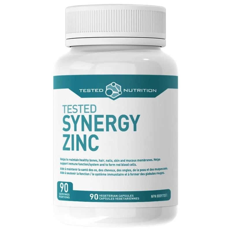 Tested Nutrition Synergy Zinc, 90 VCaps Supplementsource.ca
