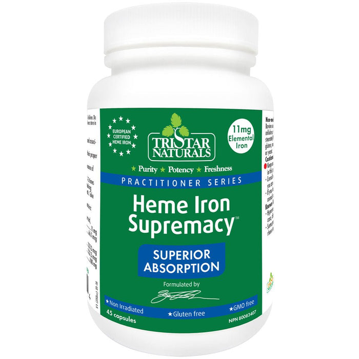 TriStar Naturals Heme Iron Supremacy, 45 Capsules - SupplementSource.ca