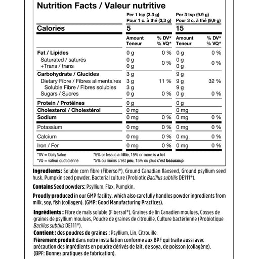 North Coast Naturals Fibre Right Nutritional Panel - SupplementSource.ca