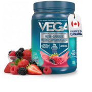 Vega Protein+ Supergreens Plant Based Protein, Berry, 18 Servings - SupplementSource.ca