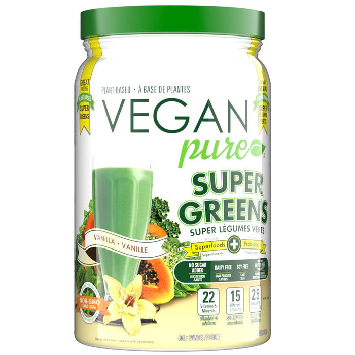 Vegan Pure Super Greens, 35 Servings Vanilla - SupplementSource.ca