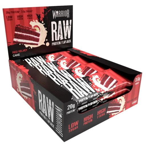 Warrior RAW Protein Flapjack Bar, 12 Bars/Box Red Velvet Cake - SupplementSource.ca