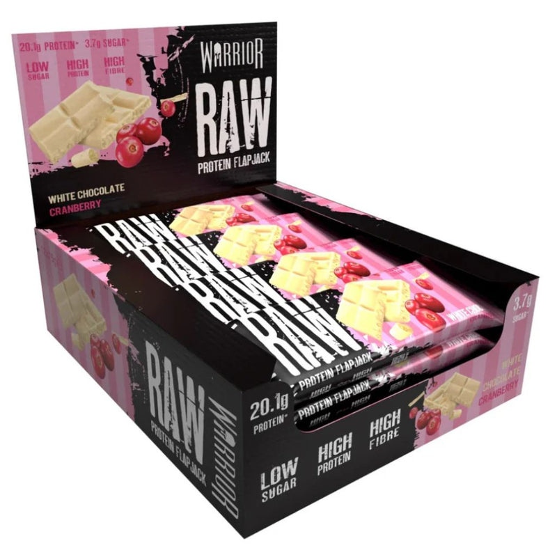 Warrior RAW Protein Flapjack Bar, 12 Bars/Box White Chocolate Cranberry - SupplementSource.ca