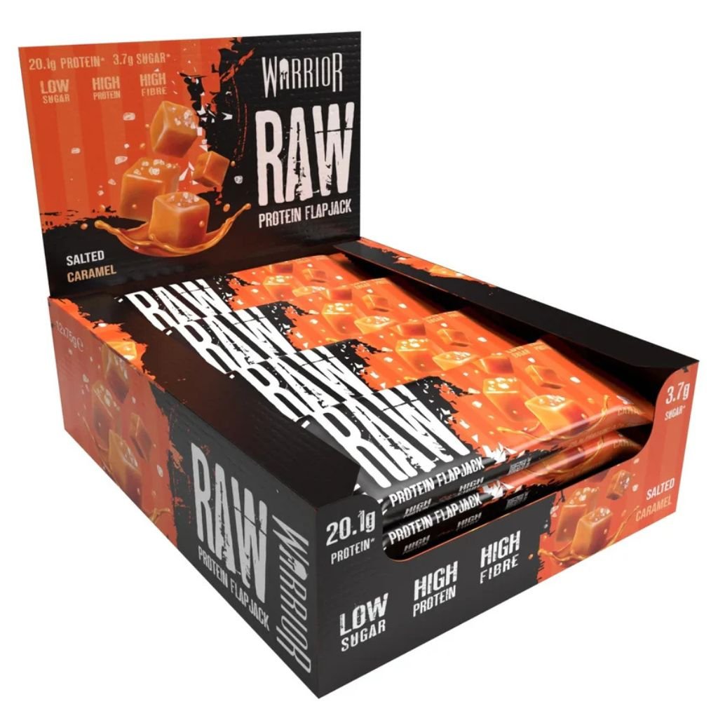 Warrior RAW Protein Flapjack Bar, 12 Bars/Box Salted Caramel - SupplementSource.ca