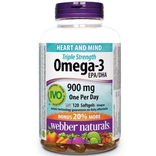 Webber Naturals Triple Strength Omega-3, 120 Softgels - SupplementSource.ca