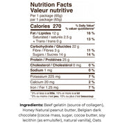Zentein Nutrition Collagen Protein Bar, Peanut Butter Cup, 65g Nutrition Panel  - SupplementSource.ca