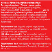 Zuice For Men Longjack Tongkat Ali, 30 Capsules Nutrition Panel - SupplementSource.ca