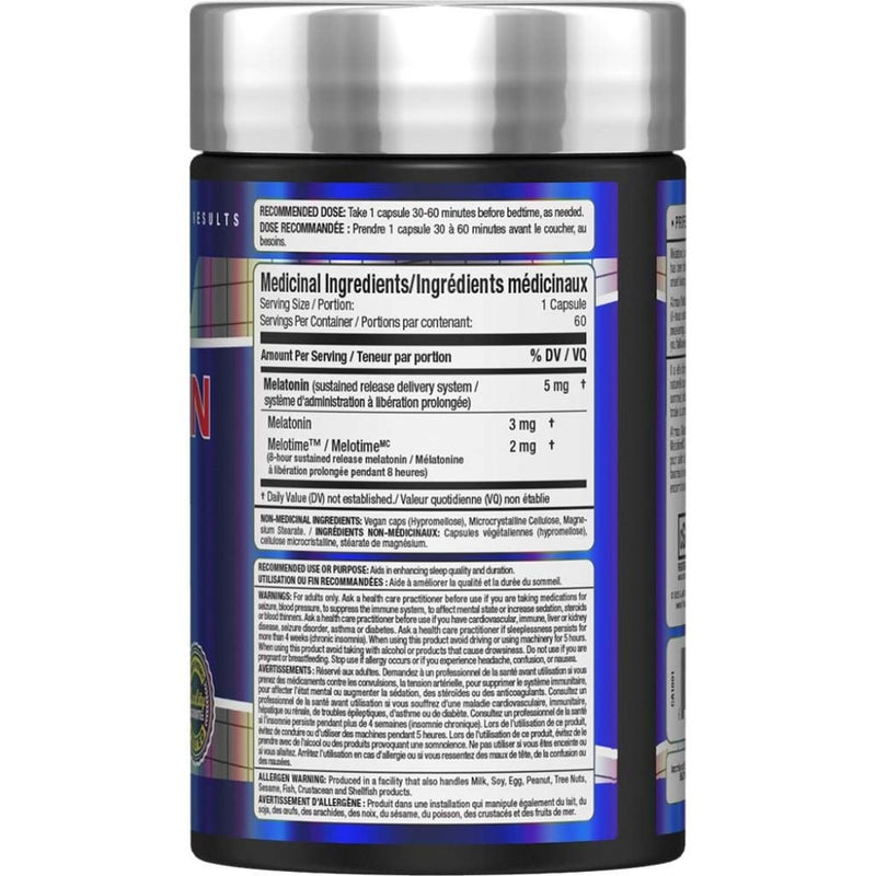 Allmax Melatonin 8HR Nutrition Panel - SupplementSource.ca