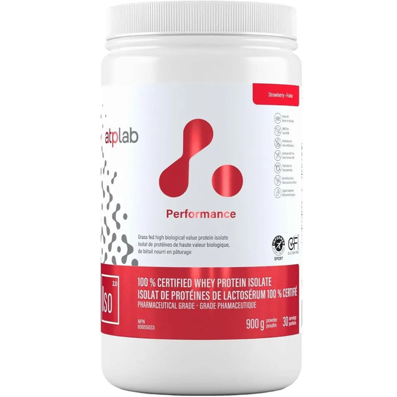ATP Lab ISOLAT DE PROTÉINE DE LACTOSÉRUM 100 % CERTIFIÉ, 900 g
