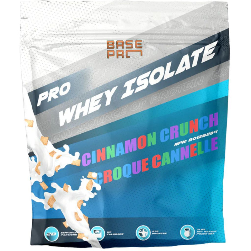 Base Pro Nutrition Whey Protein Isolate, 2lb Cinnamon Crunch - SupplementSource.ca