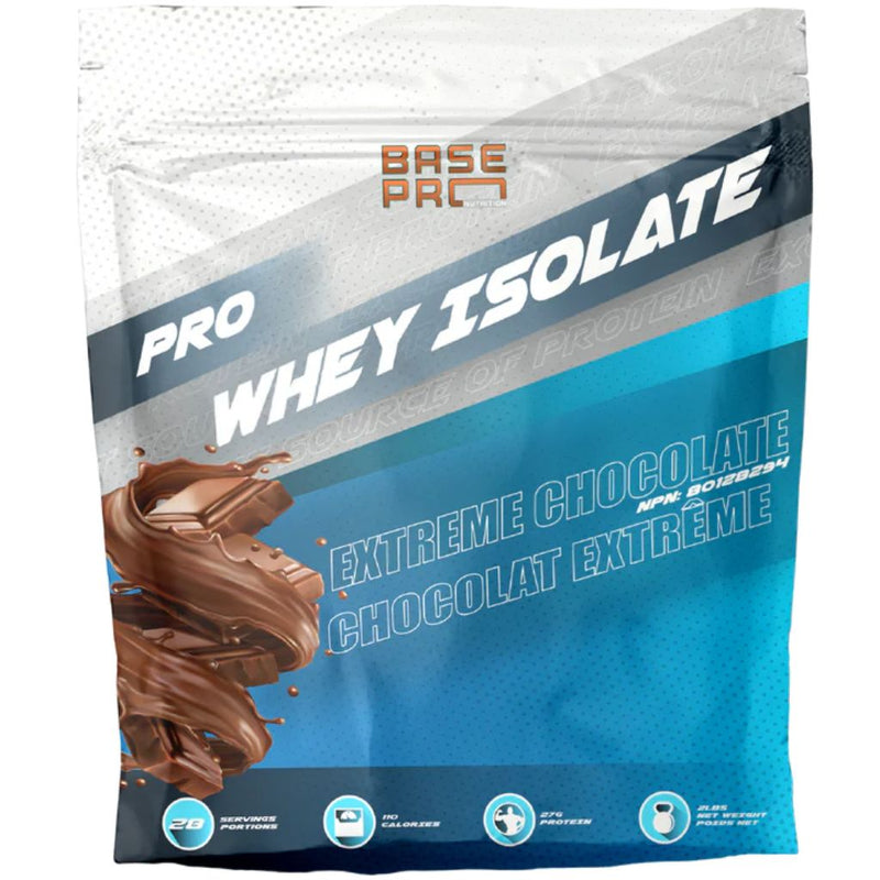 Base Pro Nutrition Whey Protein Isolate, 2lb Extreme Chocolate - SupplementSource.ca