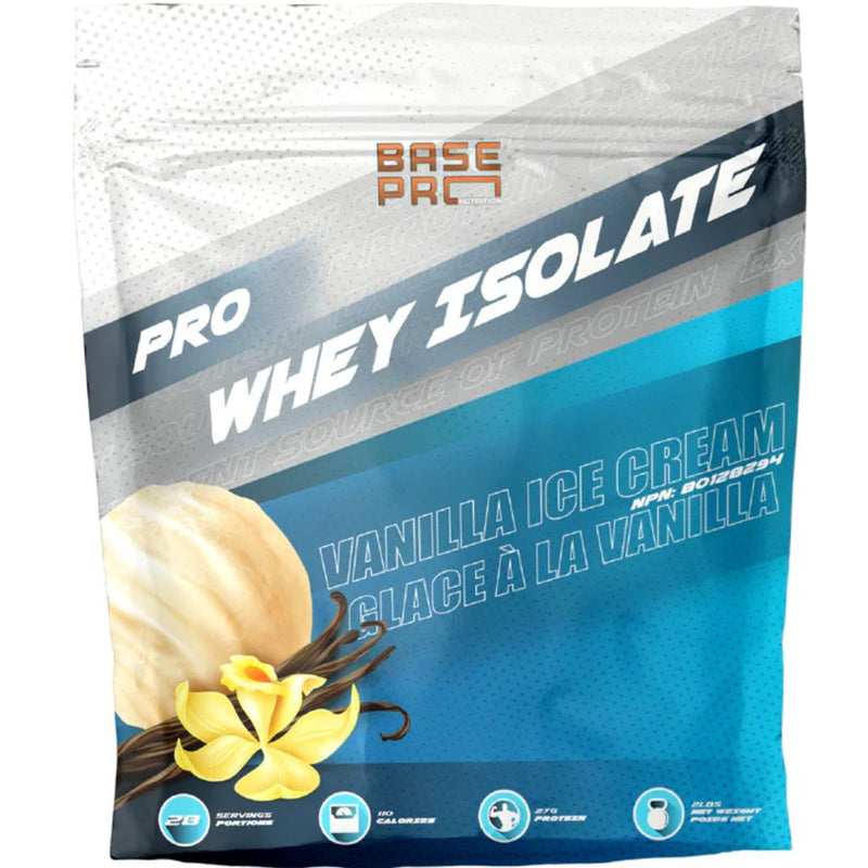 Base Pro Nutrition Whey Protein Isolate, 2lb Vanilla Ice Cream - SupplementSource.ca