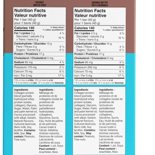 Built Puff Protein Bars, 14 Bars/Box 2 Bar Variety Nutrition Panel - SupplementSource.ca