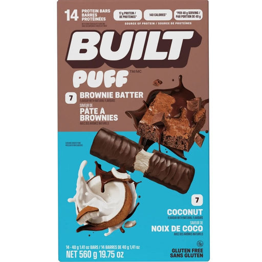 Built Puff Protein Bars, 14 Bars/Box 2 Bar Variety - SupplementSource.ca