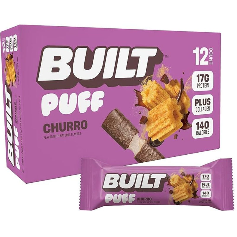 Built Puff Protein Bars, 12 Bars/Box Churro - SupplementSource.ca