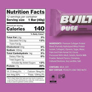 Built Puff Protein Bars, 12 Bars/Box Churro Nutrition Panel - SupplementSource.ca