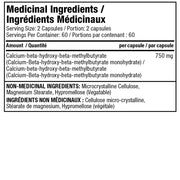 Proline caHMB 120 vCaps Nutrition Panel - SupplementSource.ca