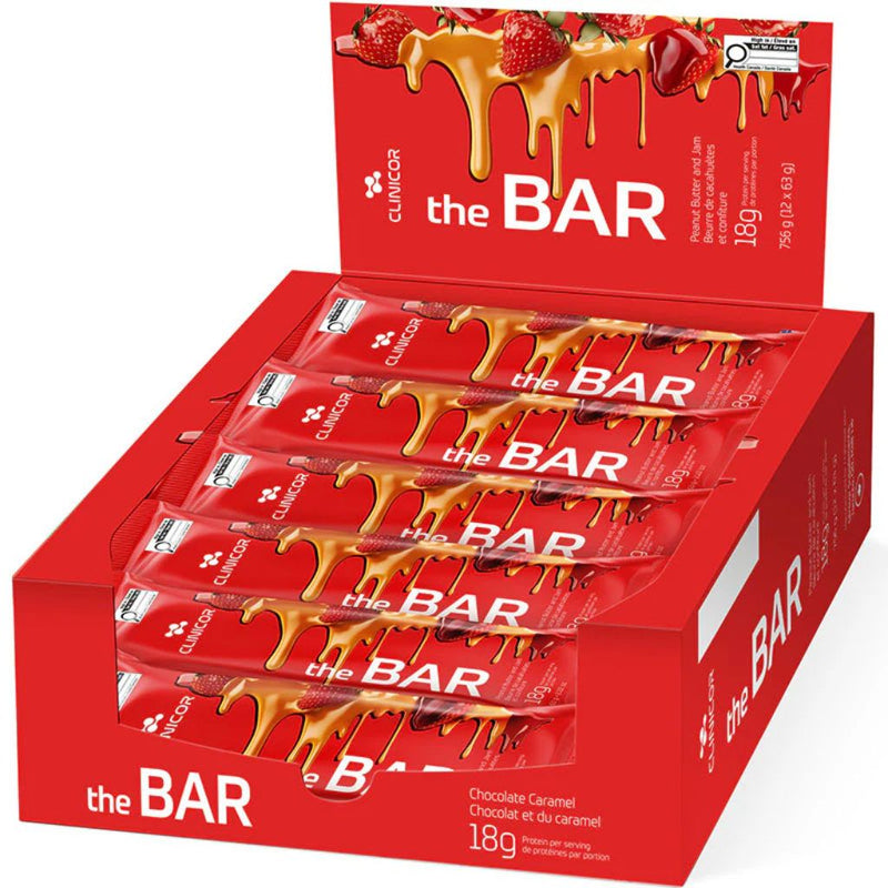 Clinicor THE BAR 12 Bars Peanut Butter & Jam - SupplementSource.ca