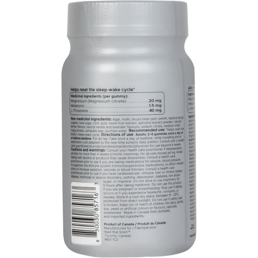 Feed that Brain Sleep Gummy, 60 Gummies Citrus Nutrition Panel - SupplementSource.ca