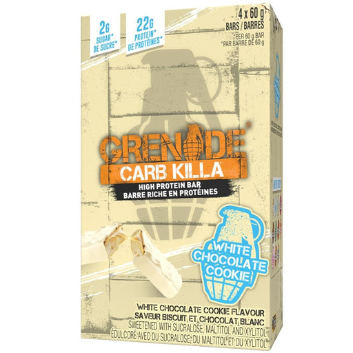 Grenade Bars 4pk White Chocolate Cookie - SupplementSource.ca