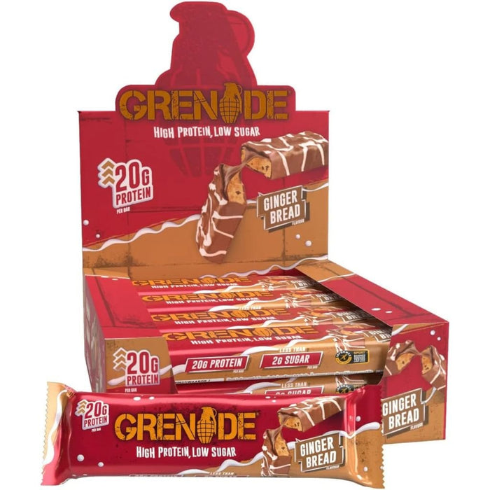 Grenade Bars 1 Box of 12 Bars Gingerbread - SupplementSource.ca