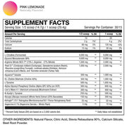 HD Muscle PreHD Elite 30 Servings Pink Lemonade Nutrition Panel - SupplementSource.ca