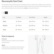 Therabody Recovery Air JetBoots Size Chart - SupplementSource.ca