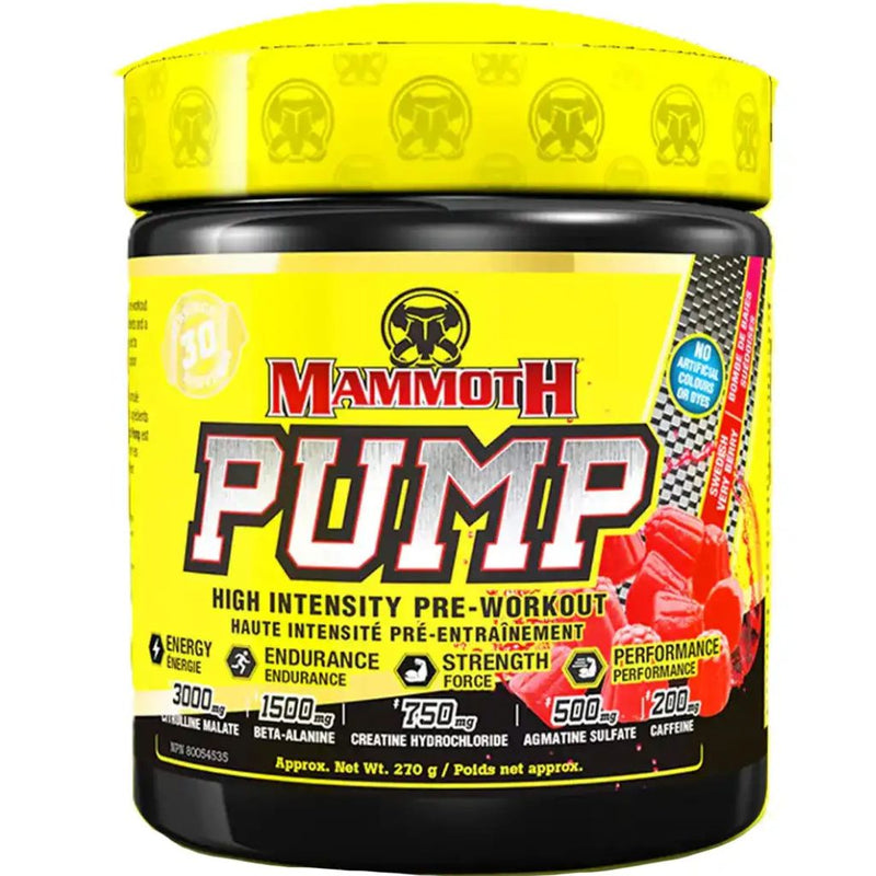 Mammoth Pump High Intensity Pre Workout, 30 Servings Swedish Very Berry  - SupplementSource.ca