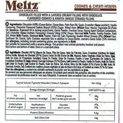 Meltz Dubai Chocolate Bar, 75g Cookies & Cream Nutrition Panel - SupplementSource.ca
