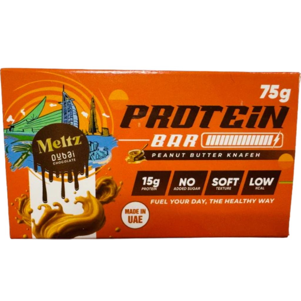 Meltz Dubai Chocolate PROTEIN BAR 75g Peanut Butter - SupplementSource.ca