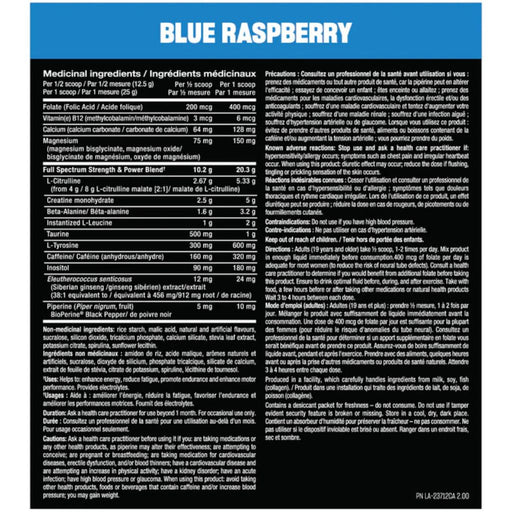 Mutant ALL-IN, 40 Serving Blue Raspberry Nutrition Panel - SupplementSource.ca