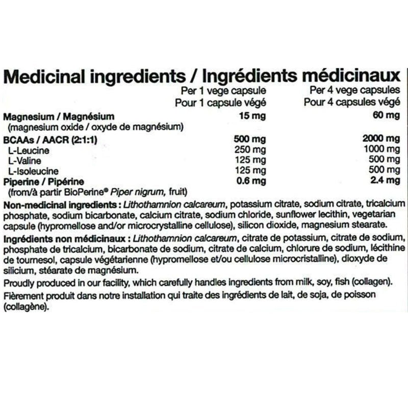 Mutant BCAA, 200 VCaps Nutrition Panel - SupplementSource.ca