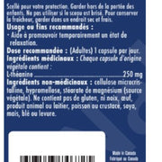 Naka Platinum Pro L-Theanine, 75 VCaps Nutrition Panel French - SuplementSource.ca