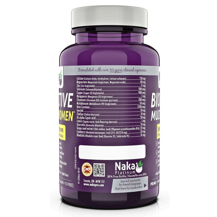 Naka Platinum Bioactive Multi For Women, 60 VCaps SupplementSource.ca