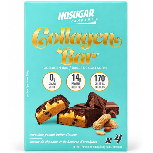 No Sugar Company Collagen Bar, Chocolate Peanut Butter,  Bars/Box - SupplementSource.ca