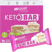 No Sugar Company KETO BAR, 40g x 12 Bars Birthday Cake - SupplementSource.ca