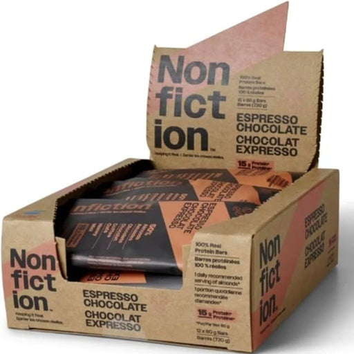 Nonfiction Protein Bars 12 Box, Espresso Chocolate - SupplemenetSource.ca