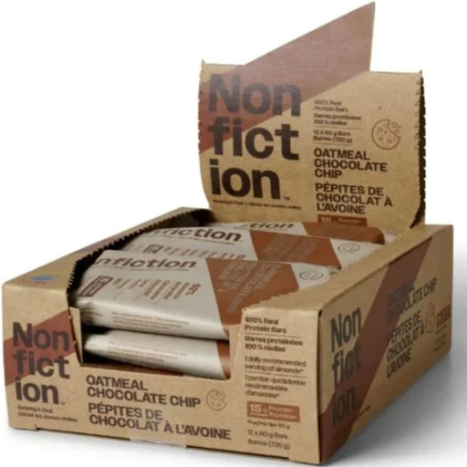 Nonfiction Protein Bars 12 Box, Oatmeal Chocolate Chip - SupplemenetSource.ca