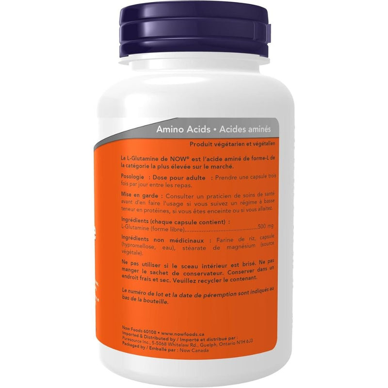 Now L-Glutamine 500mg, 120 VCaps Directions - SupplementSource.ca