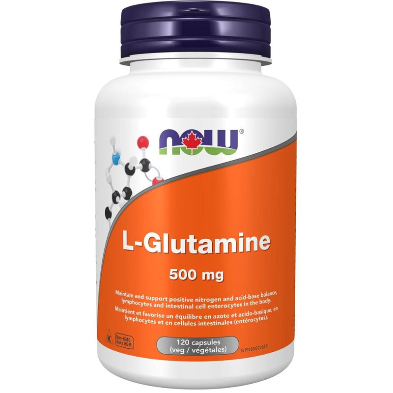 Now L-Glutamine 500mg, 120 VCaps - SupplementSource.ca