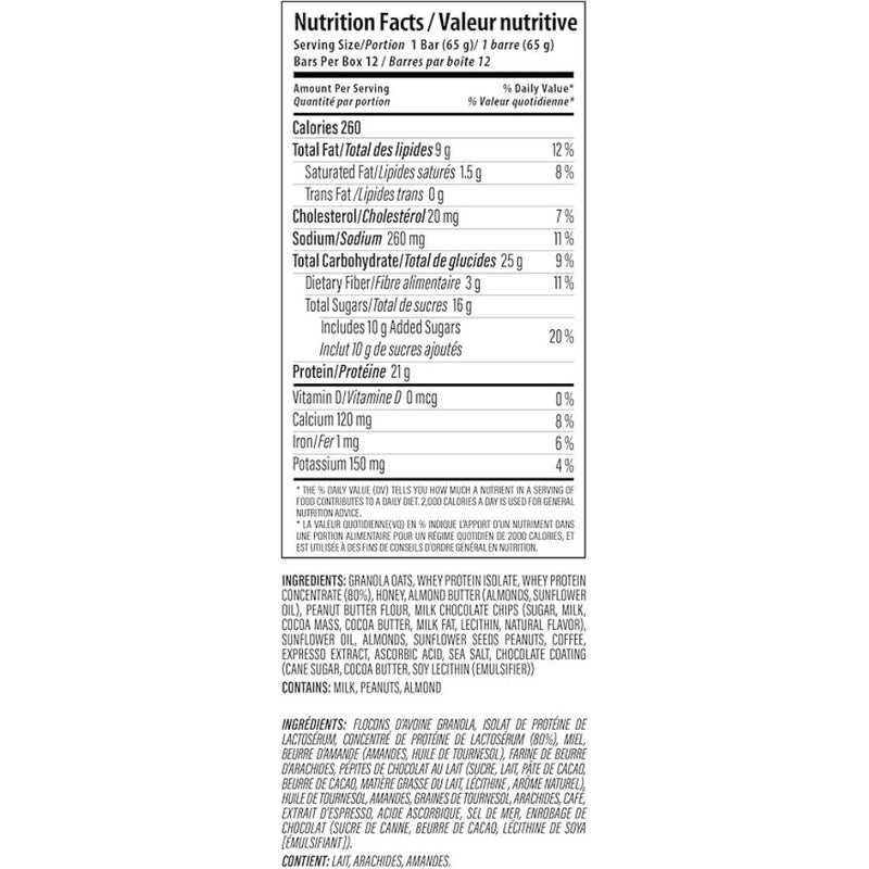 Nutrabolics Feed Me Bars Nutrition Panel, Cafe Mocha Latte, 12 Bars/Box - SupplementSource.ca