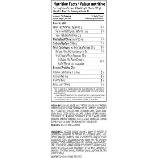 Nutrabolics Feed Me Bars Nutrition Panel, Cafe Mocha Latte, 12 Bars/Box - SupplementSource.ca