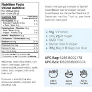 Nutraphase Clean Beans Box, Salt & Vinegar Nutrition Panel - SupplementSource.ca