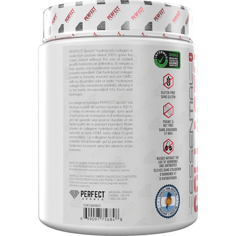 Perfect Sports Collagen 500g Right Panel - SupplementSource.ca