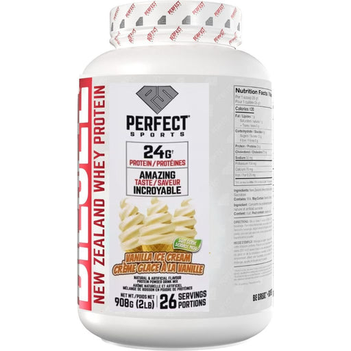 Perfect Sports New Zealand Whey Protein, 2lb Vanilla Ice Cream - SupplementSource.ca