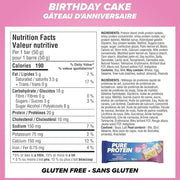 Pure Protein Protein Bars, 12 Pack Birthday Cake  Nutrition Panel - SupplementSource.ca