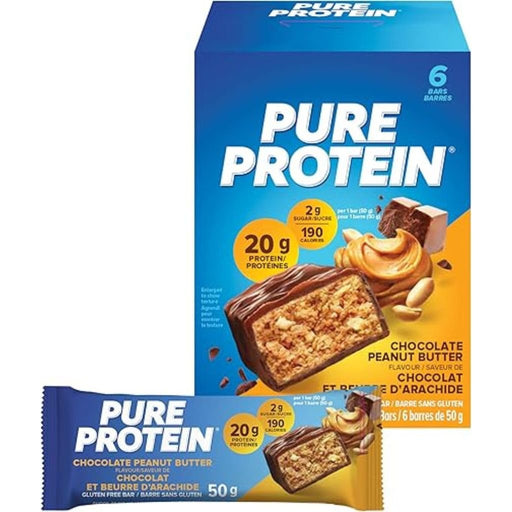 Pure Protein Bars 6 Pack Chocolate Peanut Butter - SupplementSource.ca