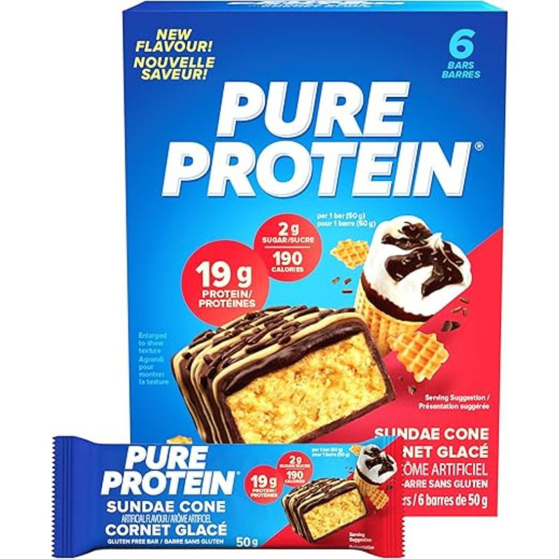 Pure Protein Bars 6 Pack Sundae Cone - SupplementSource.ca